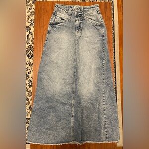 We The Free Long Denim Skirt